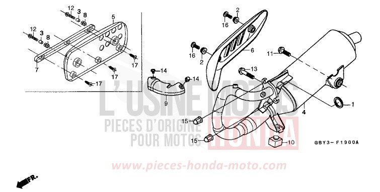 ABGAS-SCHALLDAEMPFER von CB1300 Super Bold'or ABS FURY RED (R240) von 1999